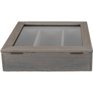 Clayre & Eef 6H1583G Cubertero 30x30x8 cm Gris Cuadrado