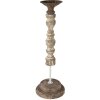 Clayre & Eef 6H2187 Candelero Ø 17x51 cm Blanco - Marrón