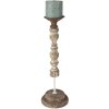 Clayre & Eef 6H2187 Candelero Ø 17x51 cm Blanco - Marrón