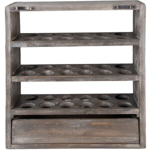 Clayre & Eef 6H2261G Huevera madera gris 35x11x38 cm estilo rústico