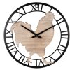 Clayre & Eef 6KL0786 Reloj de Pared Ø 50x4 cm - 1xAA Marrón - Negro