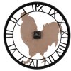 Clayre & Eef 6KL0786 Reloj de Pared Ø 50x4 cm - 1xAA Marrón - Negro