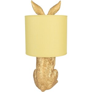 Clayre & Eef 6LMC0013GOY Lámpara de mesa Rabbit Oro Ø20x43cm E27 hasta 60W
