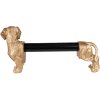 Clayre & Eef 6PR3637 Portarrollos de Cocina Perro Oro Negro 46x15x21 cm