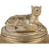 Clayre & Eef 6PR3729 Joyero Pantera Ø 13x14 cm Dorado
