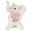 Clayre & Eef 6PR3820 Decoración Elefante 8x6x10 cm Blanco - Rosa