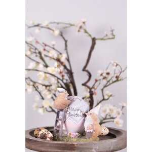 Clayre & Eef 6PR3824 Decoración Pollito 12x9x12 cm Gris - Marrón
