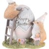 Clayre & Eef 6PR3824 Decoración Pollito 12x9x12 cm Gris - Marrón