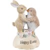 Clayre & Eef 6PR3826 Decoración Conejo y Pollito 8x8x13 cm Beige - Marrón