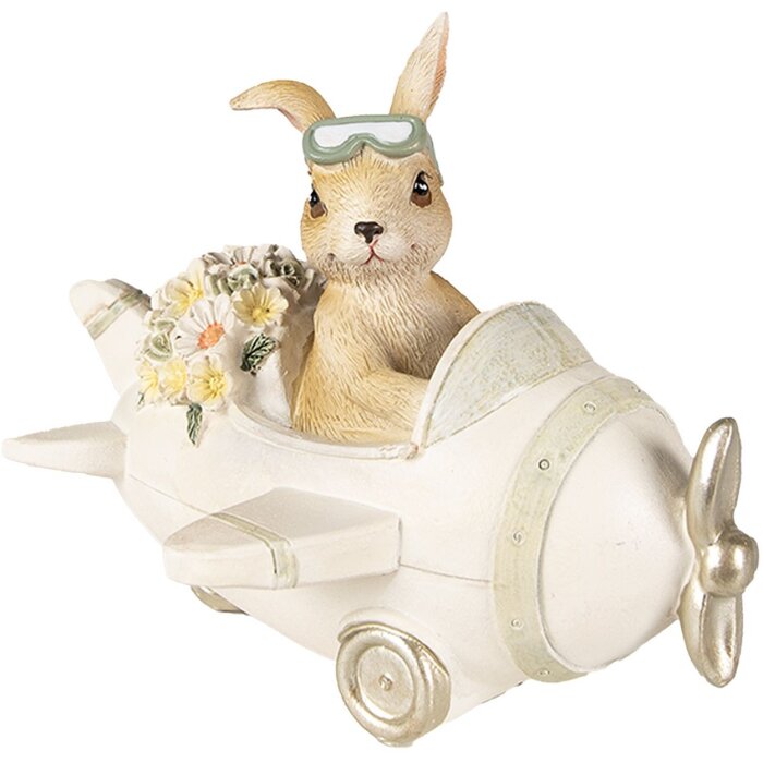 Clayre & Eef 6PR3838 Decoración Conejo 15x11x12 cm Beige - Marrón