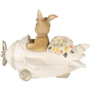 Clayre & Eef 6PR3838 Decoración Conejo 15x11x12 cm Beige - Marrón