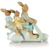 Clayre & Eef 6PR3845 Decoración Conejo 17x7x15 cm Verde - Marrón