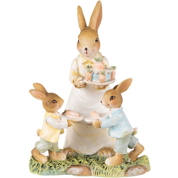 Clayre & Eef 6PR3854 Decoración Conejo 12x8x15 cm Amarillo - Marrón