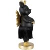 Clayre & Eef 6PR3860 Decoración Cerdo 9x6x18 cm Negro Oro Corona Alas