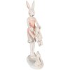 Clayre & Eef 6PR3868 Decoración Conejo 9x6x22 cm Rosa - Beige