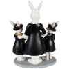 Clayre & Eef 6PR3873 Decoración Conejo 16x8x21 cm Negro Blanco Estilo Campestre
