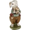 Clayre & Eef 6PR3875 Decoración Conejo 9x12x22 cm Beige - Rojo