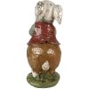 Clayre & Eef 6PR3875 Decoración Conejo 9x12x22 cm Beige - Rojo