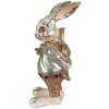 Clayre & Eef 6PR3881 Decoración Conejo 6x7x14 cm Beige - Dorado