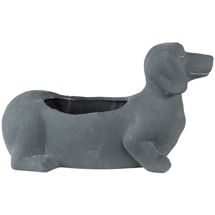 Clayre & Eef 6TE0479 Maceta Perro 30x12x16 cm Gris