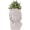 Clayre & Eef 6TE0486 Maceta Cabeza 20x17x30 cm Gris