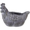 Clayre & Eef 6TE0488 Maceta Pollo Gris 29x17x23 cm Estilo Campestre