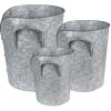 Clayre & Eef 6Y4873 Jardinera (Juego de 3) Ø 25x28 - Ø 21x24 - Ø 17x20 cm Gris