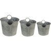 Clayre & Eef 6Y4878 Jardinera Ø 32x25 - Ø 29x23 - Ø 26x21 cm Gris - Verde