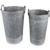 Clayre & Eef 6Y4888 Jardinera (2 piezas) Ø 29x41-44 - Ø 25x37-40 cm Gris