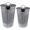 Clayre & Eef 6Y4888 Jardinera (2 piezas) Ø 29x41-44 - Ø 25x37-40 cm Gris