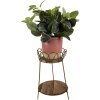 Clayre & Eef 6Y4986 Jardinera Ø 21x32 cm Dorada - Marrón