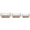 Clayre & Eef 6Y5250 Cestas 35x25x11 - 31x21x9 - 27x17x6 cm Gris - Marrón