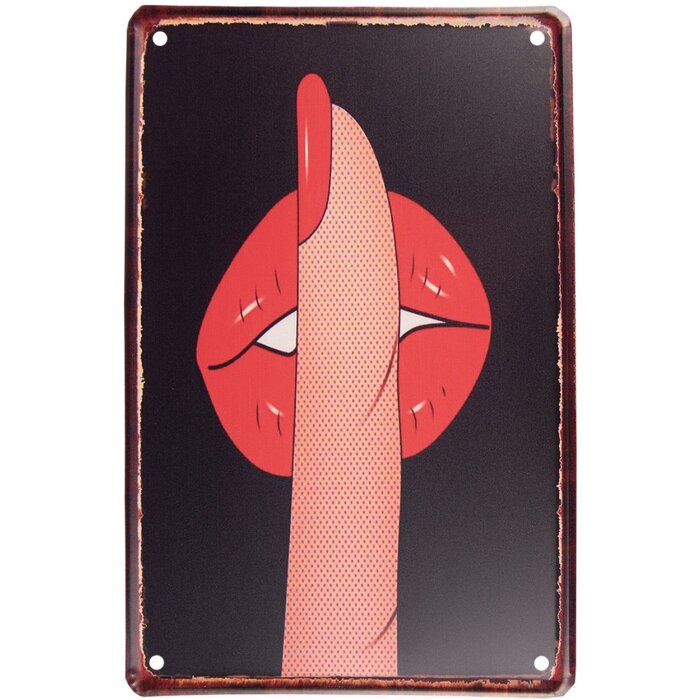 Clayre & Eef 6Y5337 Señal de texto 20x1x30 cm Rojo - Negro