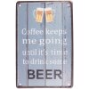 Clayre & Eef 6Y5338 Señal de texto 20x1x30 cm Azul - Blanco