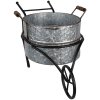 Clayre & Eef 6Y5415 Jardinera Carretilla 54x31x31 cm Gris