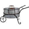 Clayre & Eef 6Y5415 Jardinera Carretilla 54x31x31 cm Gris