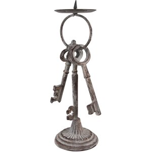 Clayre & Eef 6Y5423 Portavelas 13x11x33 cm Gris