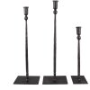 Clayre & Eef 6Y5444 Candelero 16x10x52 - 16x10x49 - 10x9x35 cm Negro