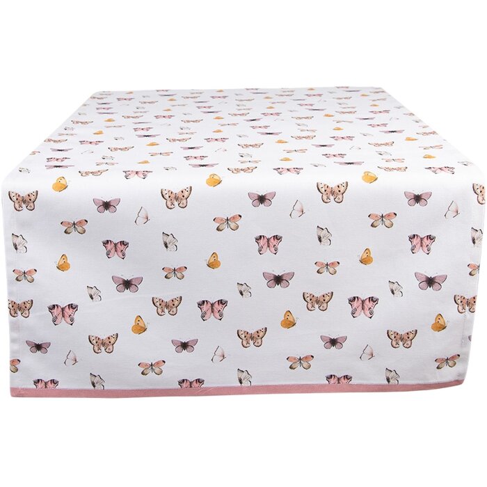 Clayre & Eef BPD64 Traves de Mesa 50x140 cm Beige - Rosa