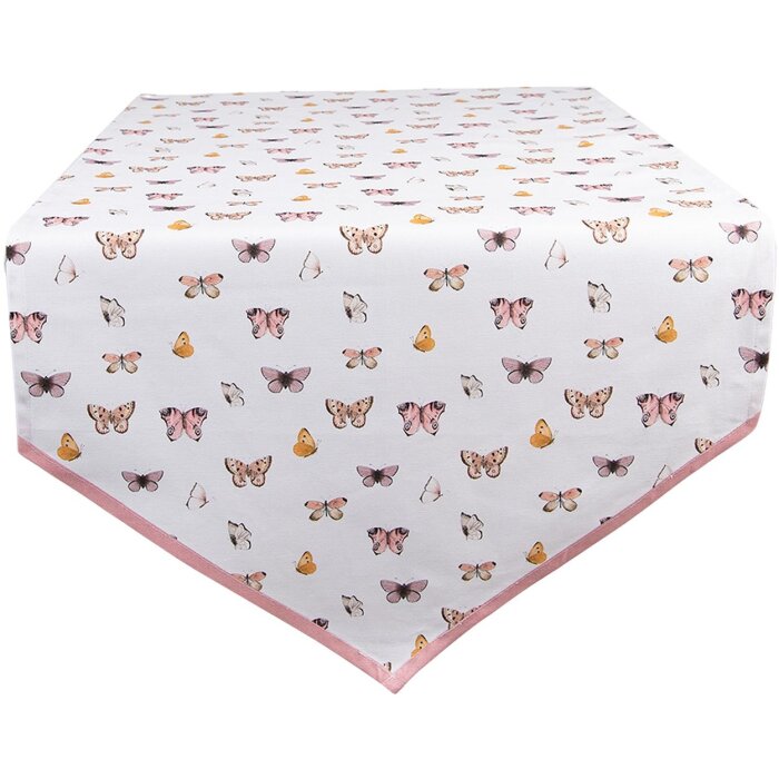 Clayre & Eef BPD65 Traves de Mesa 50x160 cm Beige - Rosa
