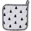 Clayre & Eef BWX45 Porta Ollas 20x20 cm Negro - Blanco Cuadrado