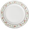Clayre & Eef CURDP Plato Pequeño Ø 21x2 cm Plato de Desayuno Redondo Blanco - Rosa
