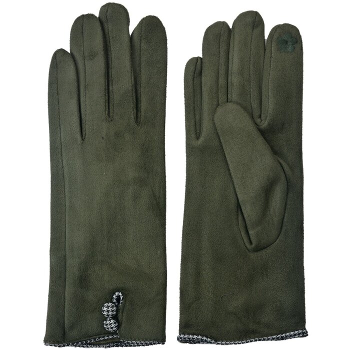 Clayre & Eef JZGL0036GR Guantes de invierno 8x24 cm verde Verde