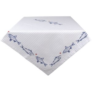 Clayre & Eef SSF03 Mantel 130x180 cm Blanco - Azul...