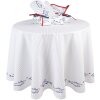 Clayre & Eef SSF07 Mantel Ø 170 cm Blanco - Azul Redondo