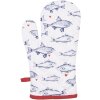 Clayre & Eef SSF44 Guante de horno 18x30 cm Blanco - Azul