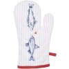 Clayre & Eef SSF44 Guante de horno 18x30 cm Blanco - Azul