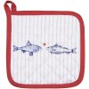 Clayre & Eef SSF45 Potholder 20x20 cm Blanco - Azul Cuadrado