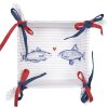 Clayre & Eef SSF47 Panera 35x35x8 cm Blanco - Azul Cuadrada