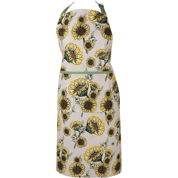 Clayre & Eef SUS41 Delantal 70x85 cm Beige - Amarillo Delantal de cocina